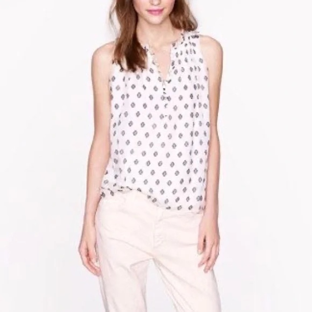 🍃J. CREW Sera in Traced Medallion Crepe Silk Top